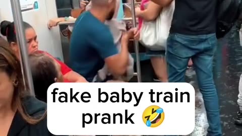 FAKE #BABY TRAIN #PRANK #BABY PRANK