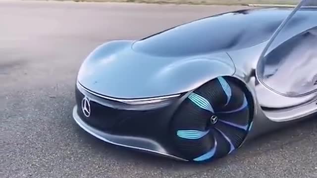 Futuristic car with no steering wheel