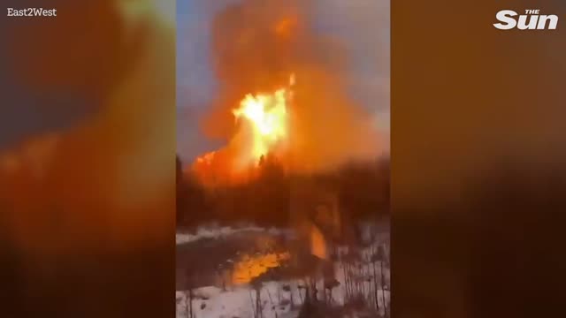 Giant fireball erupts after huge explosion on St Petersburg gas pipeline