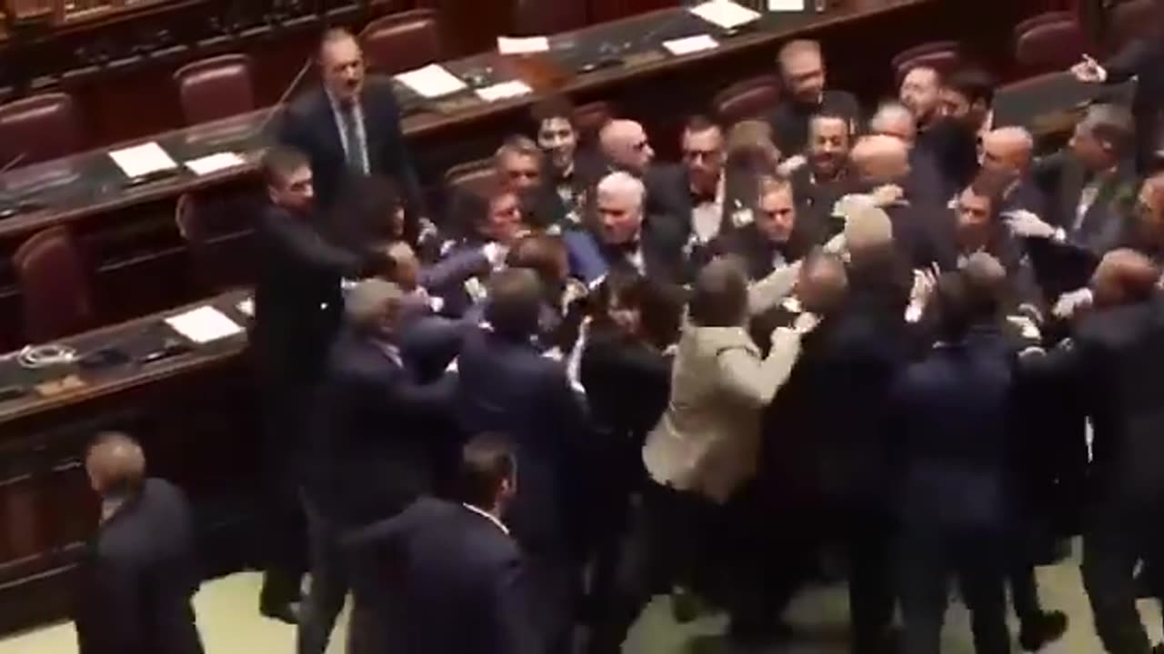 INSANE: Brawl Breaks Out In Italian Parliament