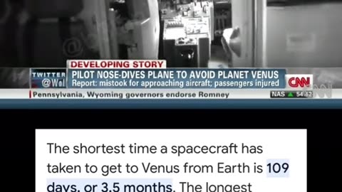 Plane almost hit Venus?