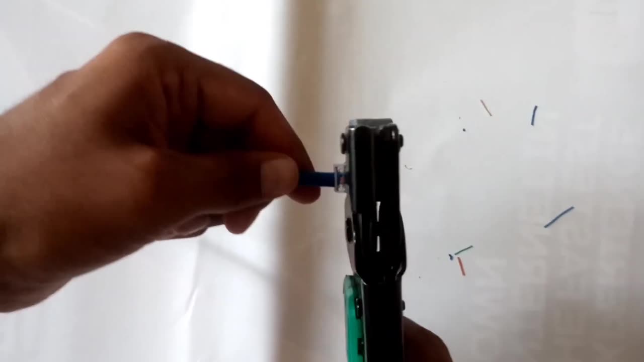 RJ 45 cable patching | cat6 cable connector clip by crimping tool