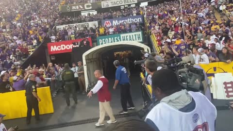 Nick Saban and Alabama Football coming out of the tunnel before LSU game 10.22.2022