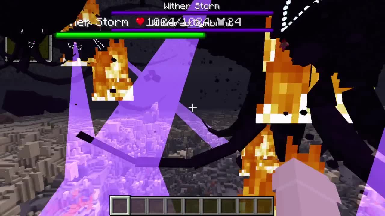 all Herobrine creepypasta mobs vs Wither Storm 7 STAGE in minecraft8