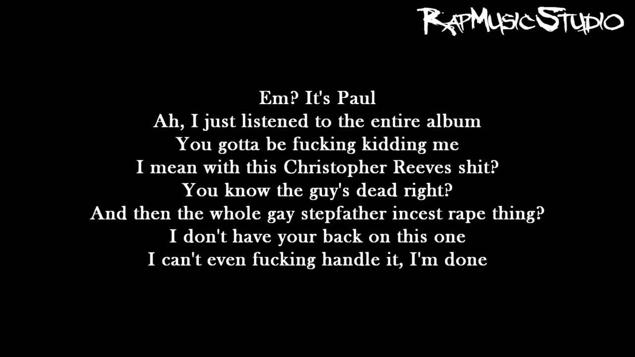 Eminem Paul Skit | Lyrics on screen