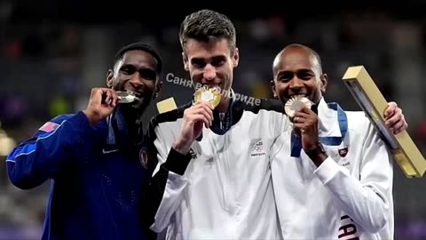 Gold medalist shows a master class in high jump.