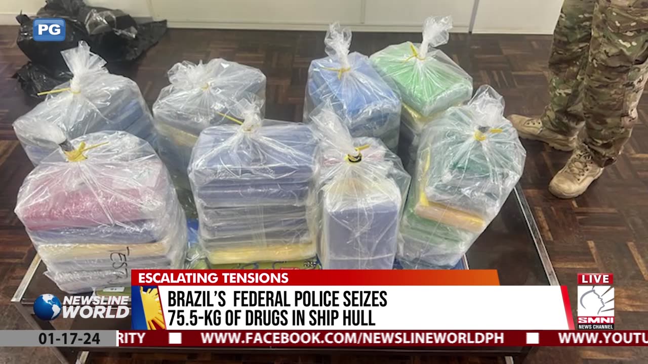 Brazilian federal police discover 75.5 kg of drugs hidden in ship hull