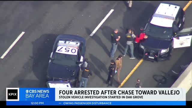 arrested after CHP chase ends on freeway in Vallejo