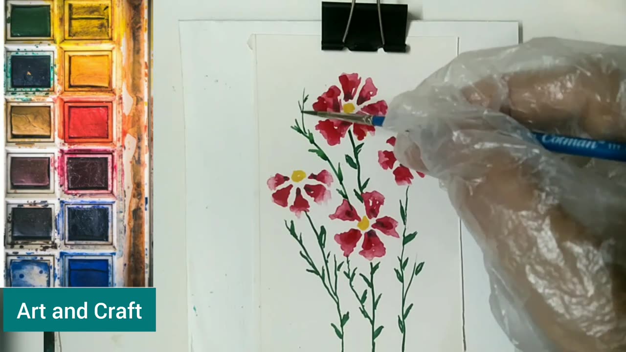 Easy Water Colour flower Painting || water colour painting || flower painting || tutorial