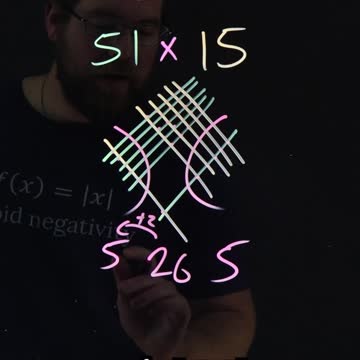 Multiply Two Numbers using Lines | 51x15 | Minute Math Tricks - Part 124 #shorts
