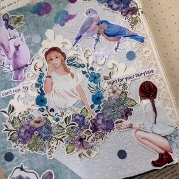 Bule girl journal 💙subscribe if you like video #journal #scarbook #bulltjournal