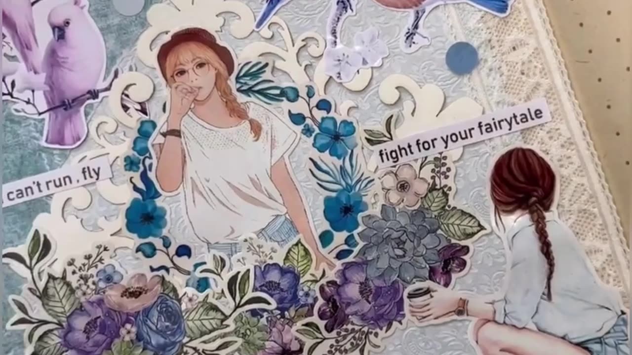 Bule girl journal 💙subscribe if you like video #journal #scarbook #bulltjournal