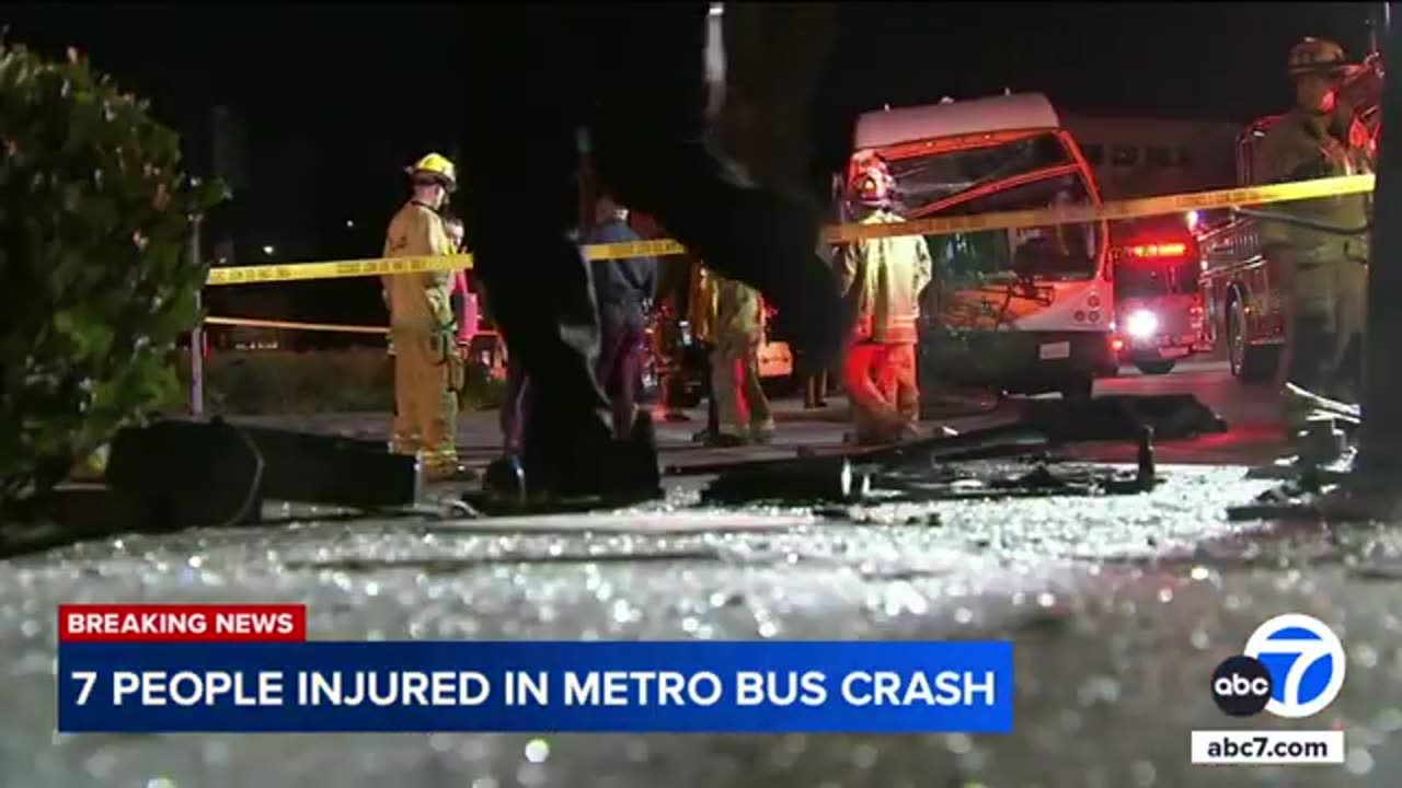 7 injured after Metro bus crash in Studio City