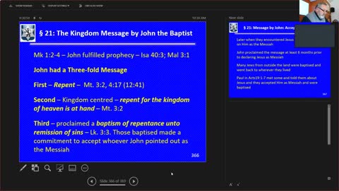 Sunday March 27, 2022 Life of the Messiah part 32: the Message to John and by John