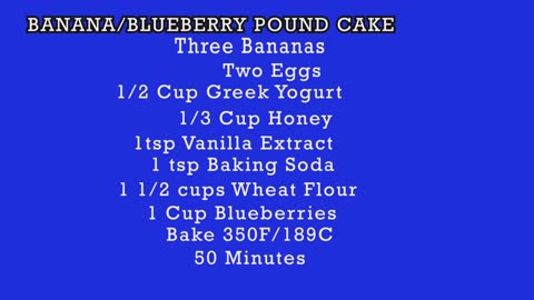 Banana/Blueberry Recipe