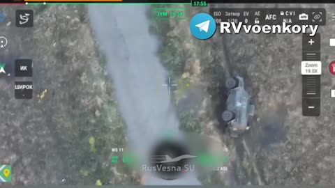 Russian paratroopers destroyed an armored vehicle