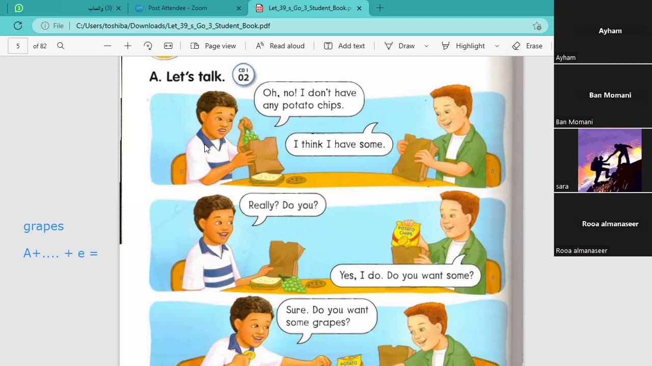 At school (the first class)