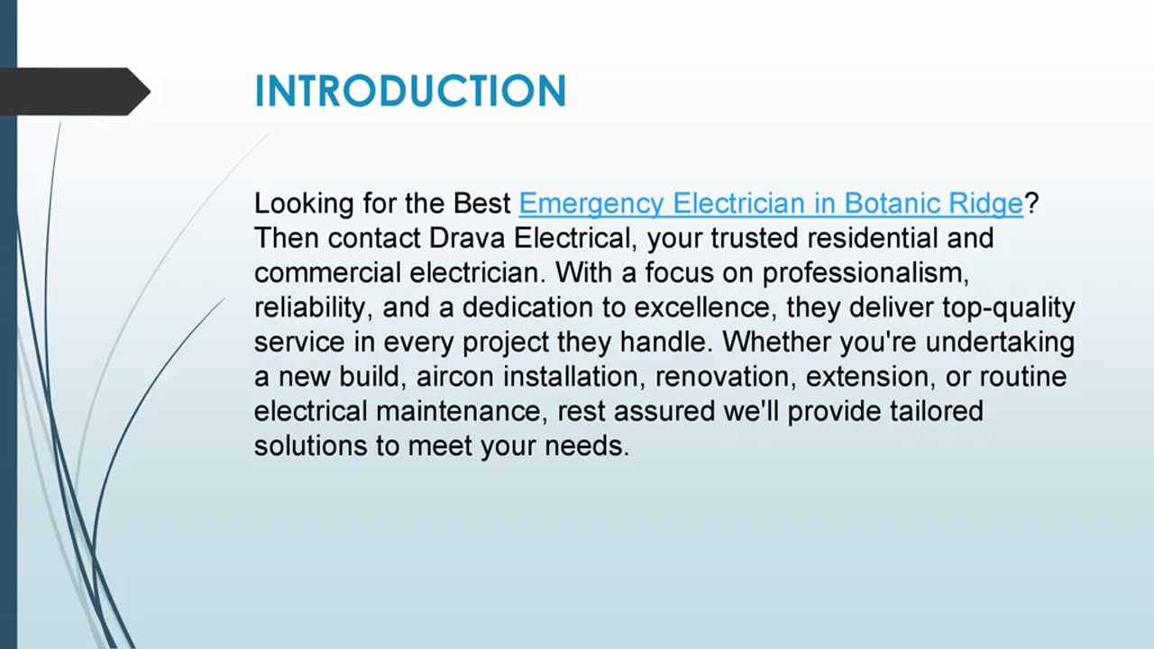 Best Emergency Electrician in Botanic Ridge