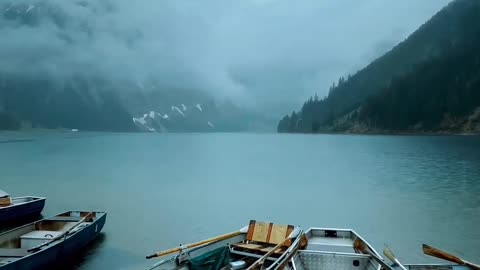 Looks amazing view lake and rain