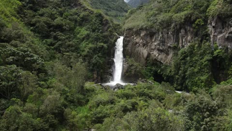 A beautiful view of nature and waterfall