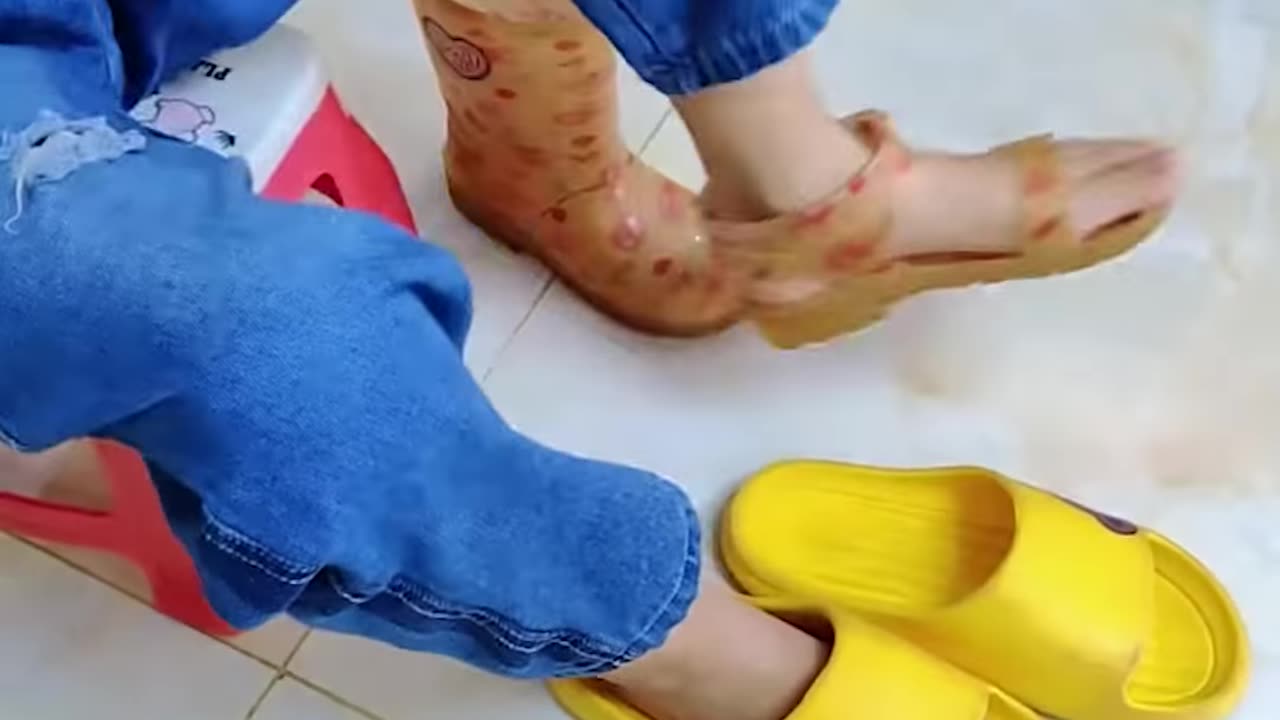 Making sandals out of old boots!