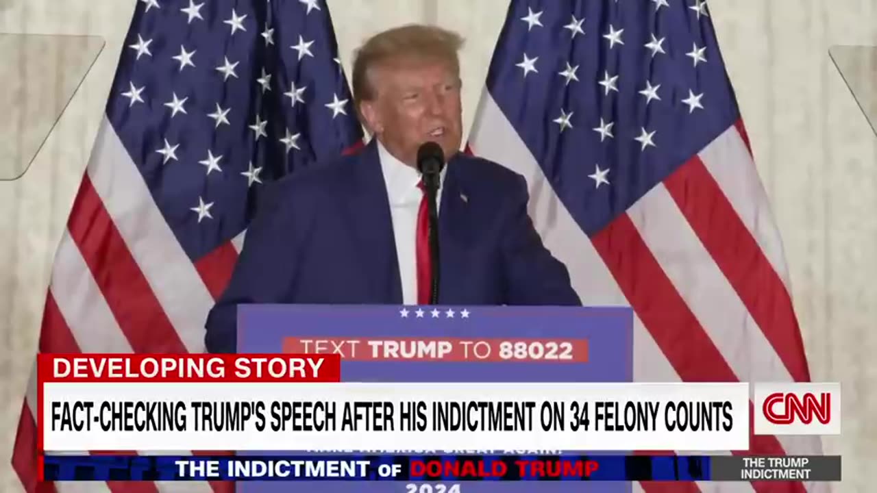 Fact checking trump speech s After his arrest and Arrangements/social media news