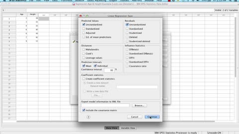 Regression in SPSS - CI and PI