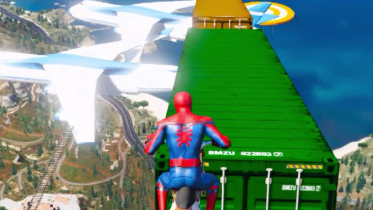 gta v spiderman stunts #3 #shorts