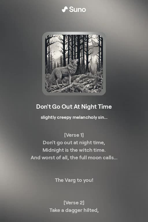 Don't Go Out at Night Time - Alternate Version 3