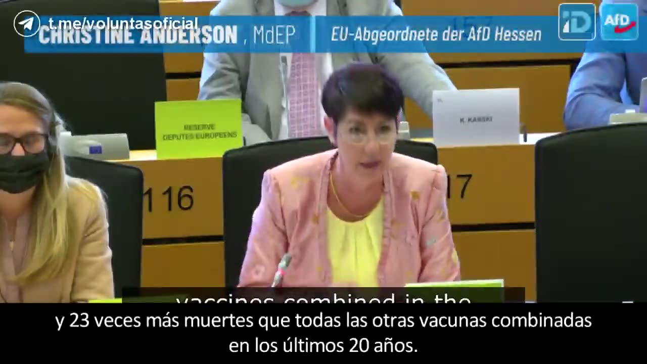 Christine Anderson en su primer discurso durante la nueva comisión de covid-19