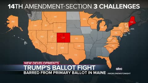 Trump vows to fight Maine's decision to ban him as a candidate in the primary election.