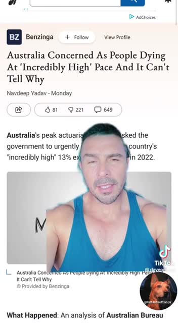 AUSTRALIA CONCERNED AS PEOPLE DYING AT INCEREDIBLY HIGH RATE.