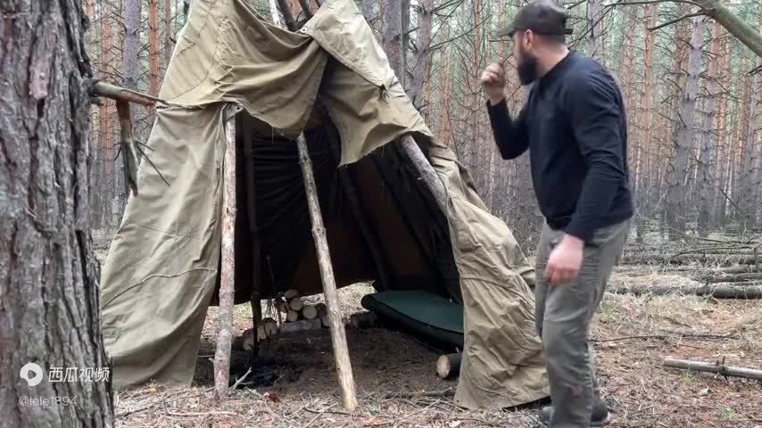 Camping in tents with my daughter - baking pizza in the oven ()()() 11