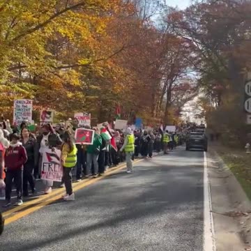 HAPPENING NOW - Pro-Palestinian crowd gathers outside Joe Biden's Delaware home