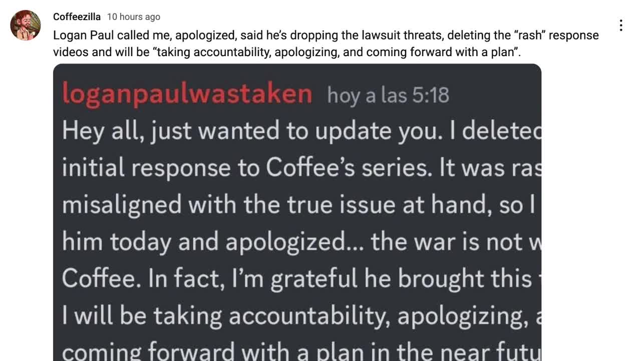 Lawyer on Logan Paul Apologizes to CoffeeZilla | Deleted Response Video