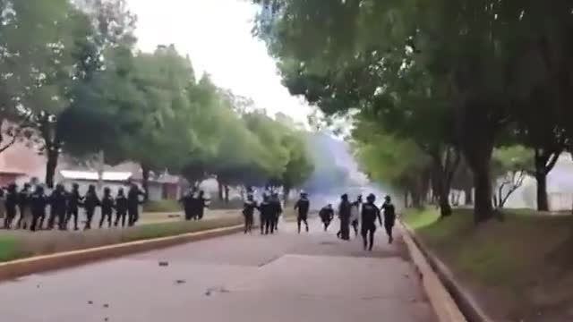 The work of the Peruvian security forces to restore order in the country