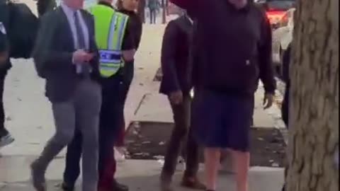WOW: John Fetterman Seen Waving Israeli Flag In Response To Palestinian Protestors