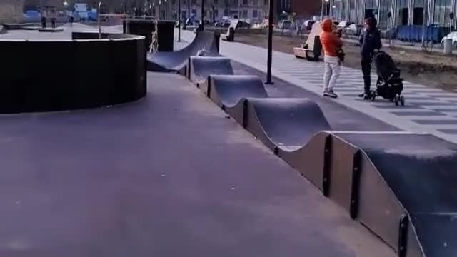 Dog Loves Doing Laps at Skate Park Pump Track