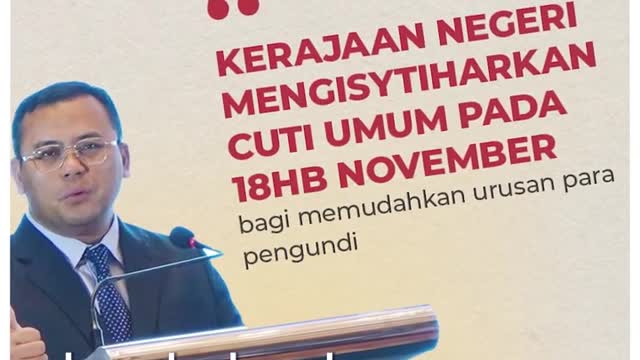 Selangor MB declares state holiday on Nov 18