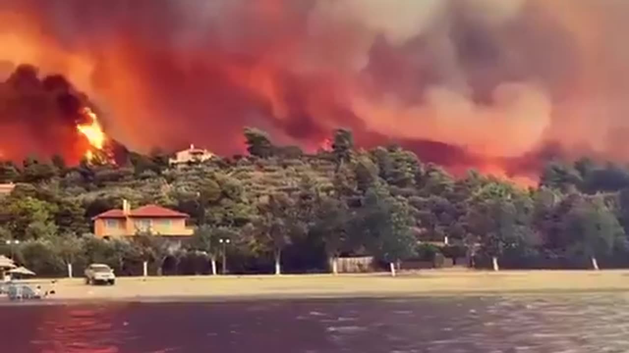 GREECE - Wild fires are now the largest ever recorded in Europe and still raging out