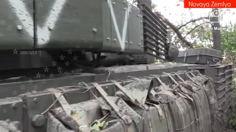 The combat operation of Russian T-80BVM tank in Ukraine