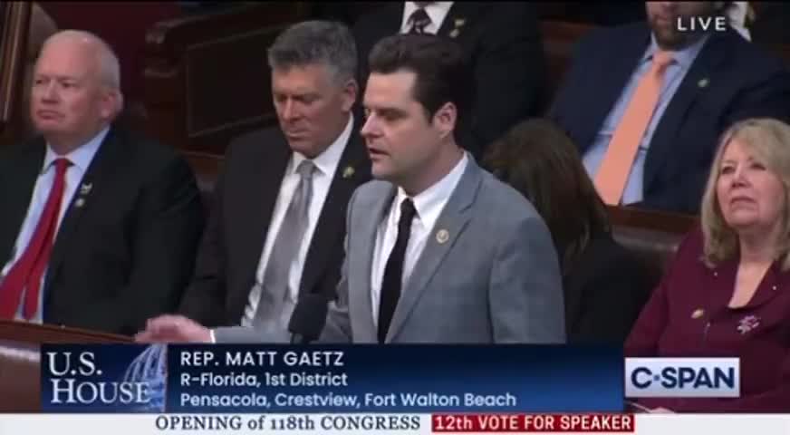 Matt Gaetz nominates JIM JORDAN for Speaker of the House