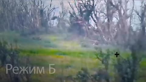 Elimination of a group of Khokhls in the area of Bakhmut by a single hit from a mortar.