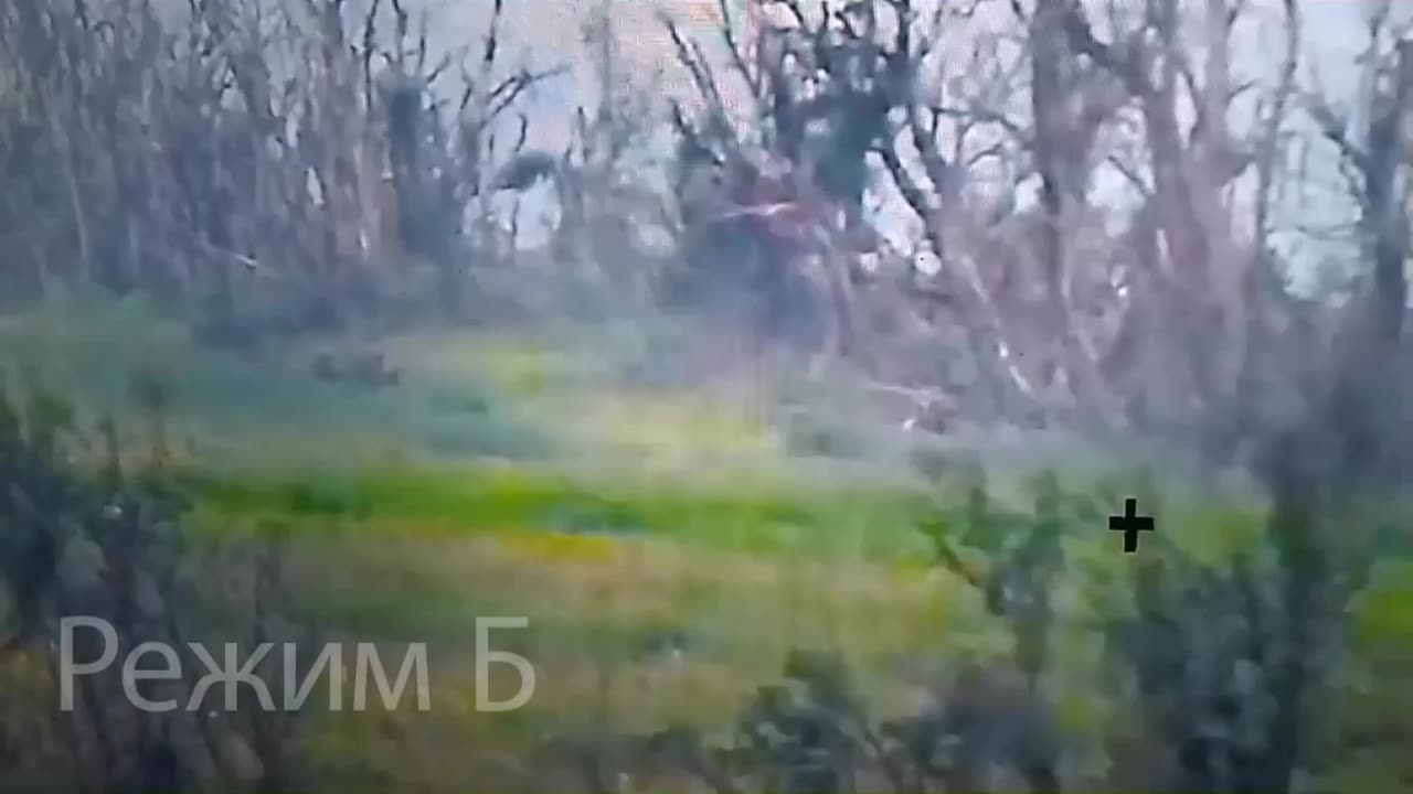 Elimination of a group of Khokhls in the area of Bakhmut by a single hit from a mortar.