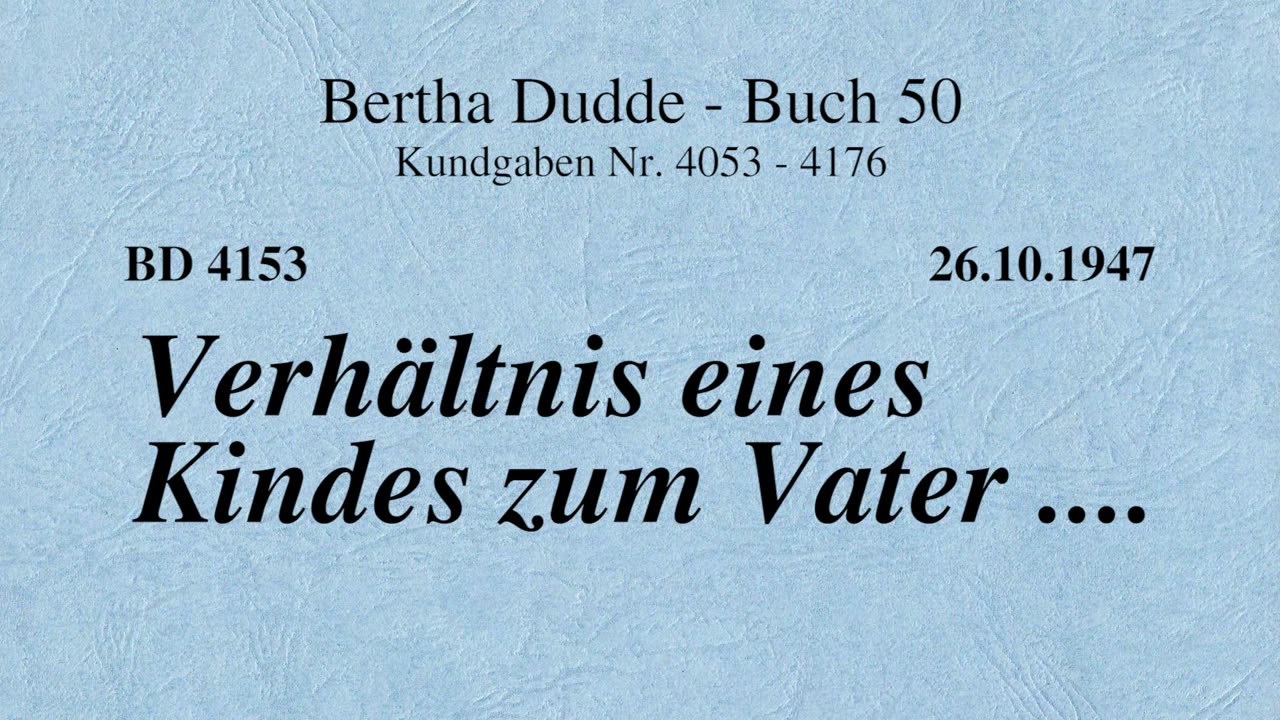 BD 4153 - VERHÄLTNIS EINES KINDES ZUM VATER ....