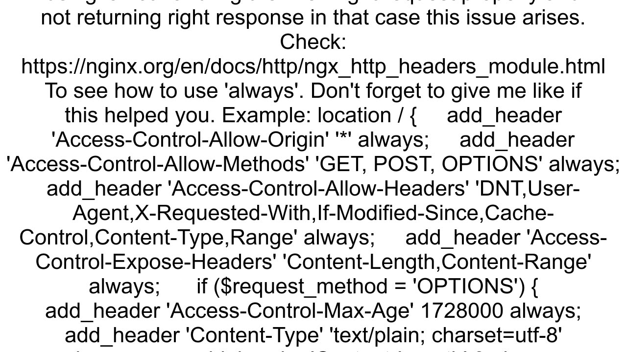 CORS error only on PUT POST with nginx proxy upstream server