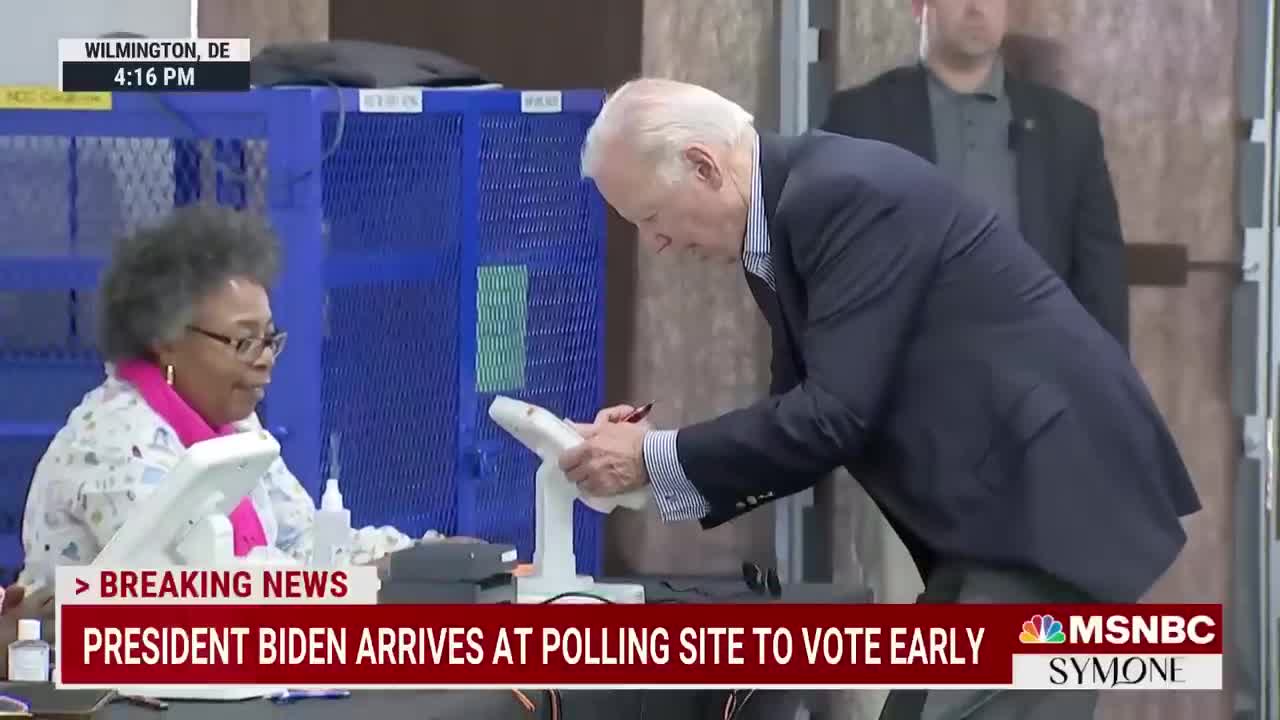 Biden Votes Early At Delaware Polling Site For November Midterms