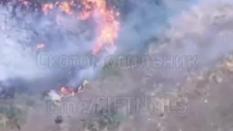 Burning AFU Soldier Frags Himself