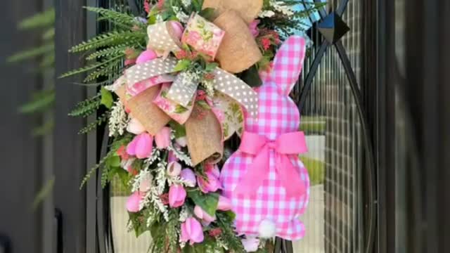 attractive and beautiful bunny easter wreath designs