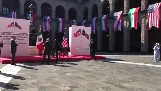 Vice President Kamala Harris has arrived at the National Palace in Mexico